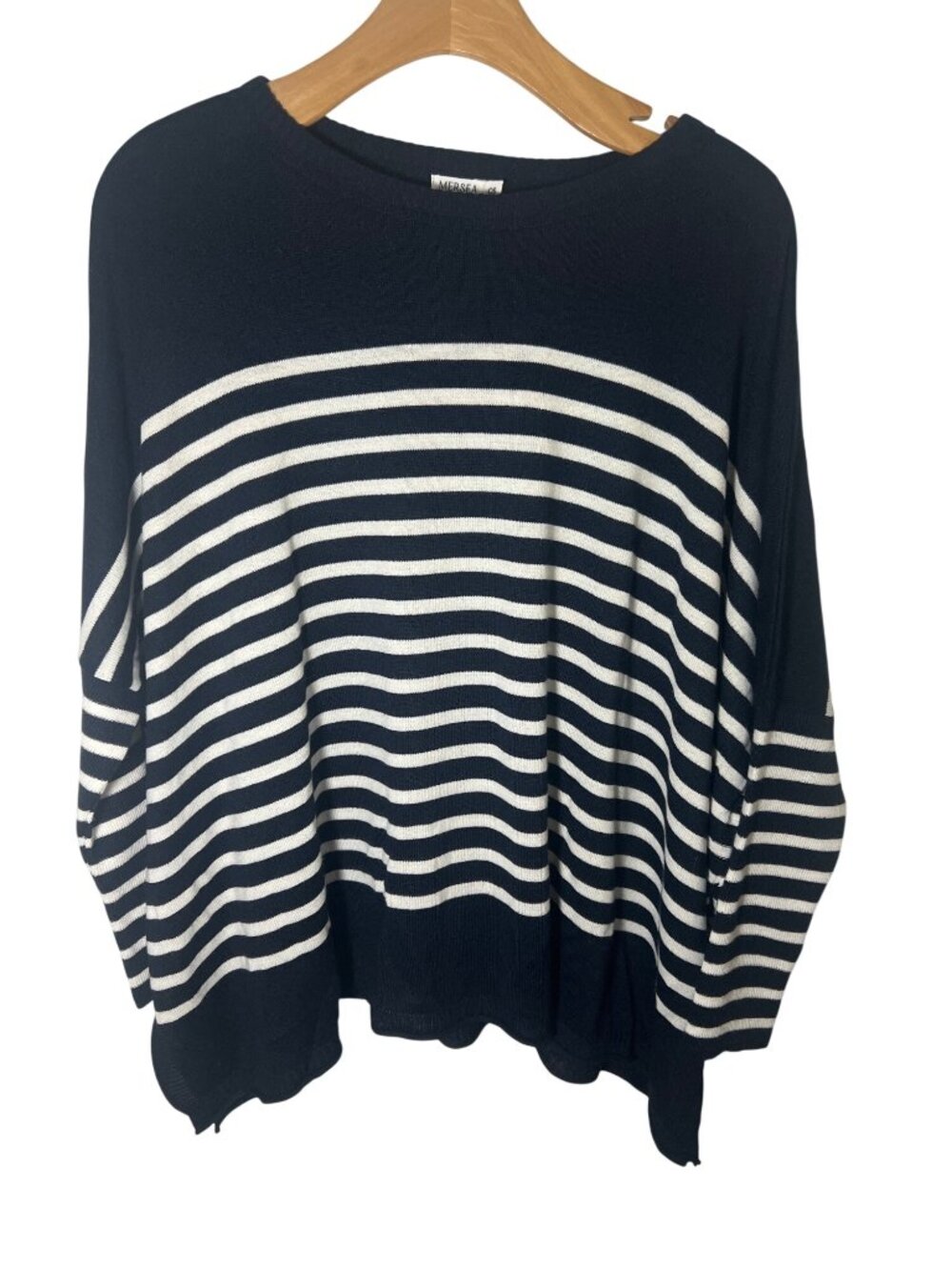 women's MERSEA Catalina sweater navy white striped OS One size 2-20 S-XL